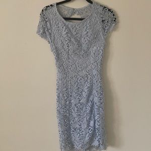 Light blue lace dress from Lulu’s. Only worn once